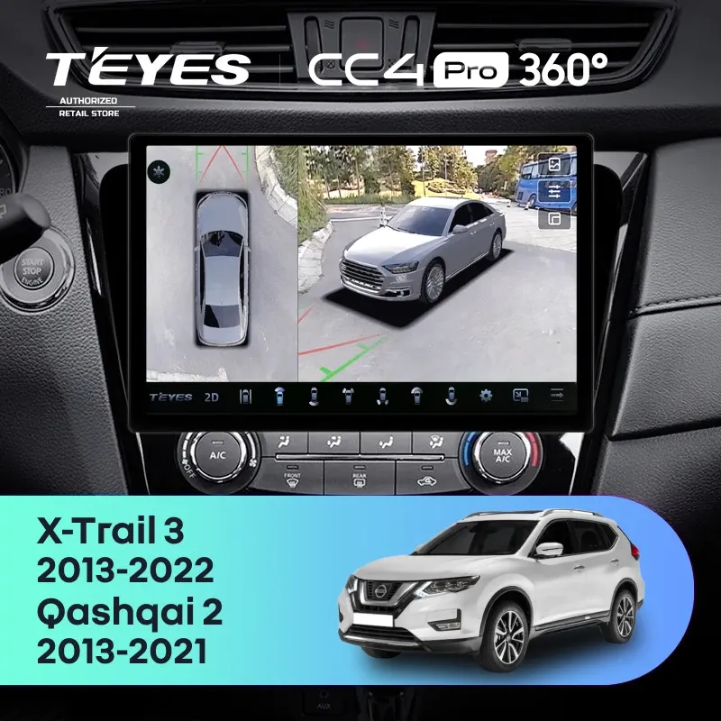 Штатная магнитола Teyes CC4 Pro 360 12/256 Nissan X-Trail 3 T32 (2013-2022) F2 Тип-C (11")