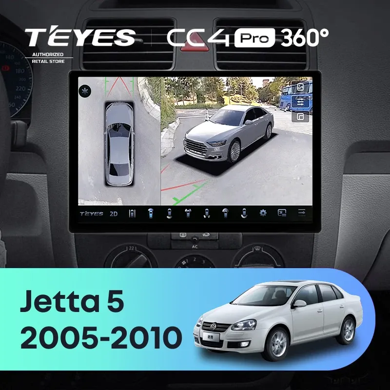 Штатная магнитола Teyes CC4 Pro 360 12/256 Volkswagen Jetta 5 (2005-2010) (11")