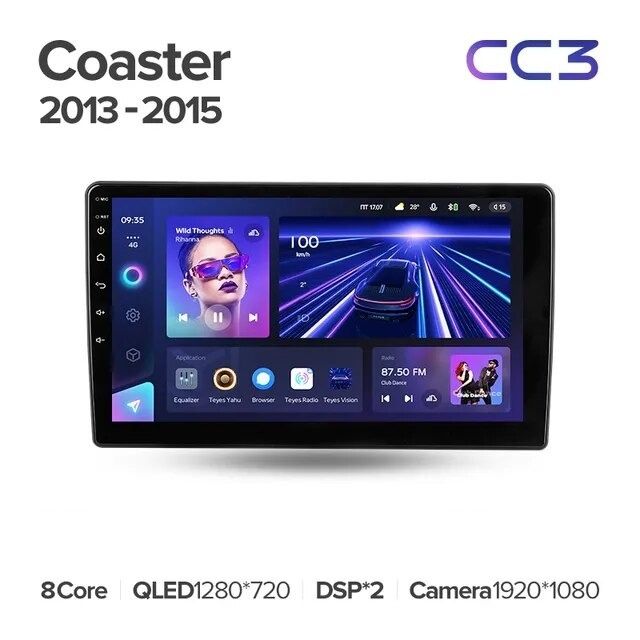 Штатная магнитола Teyes CC3 4/32 Toyota Coaster (2013-2015)