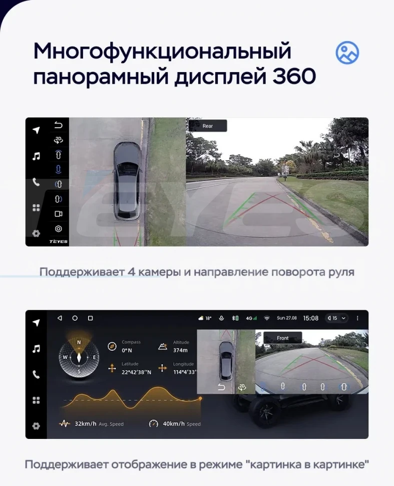 Штатная магнитола Teyes LUX ONE 360 6/128 Peugeot 4008 (2016-2023)