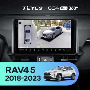 Штатная магнитола Teyes CC4 Pro 360 12/256 Toyota RAV4 5 XA50 (2018-2023) F2 Тип-A