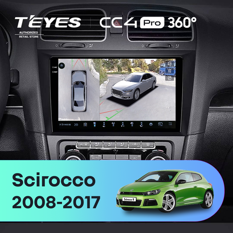 Штатная магнитола Teyes CC4 Pro 360 12/256 Volkswagen Scirocco (2008-2017)