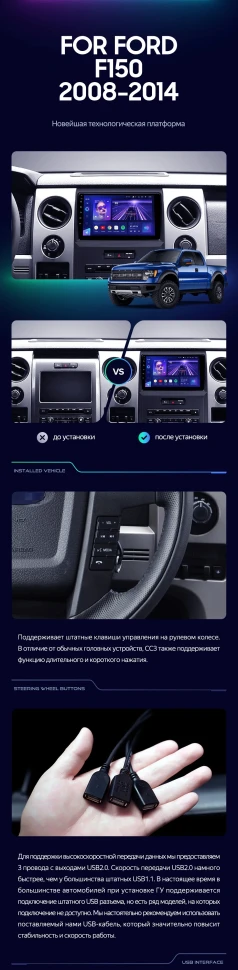 Штатная магнитола Teyes CC3L 4/32 Ford F150 P415 Raptor (2008-2014) F2