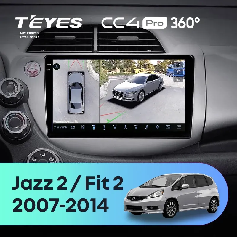 Штатная магнитола Teyes CC4 Pro 360 12/256 Honda Fit 2 GE (2007-2014)