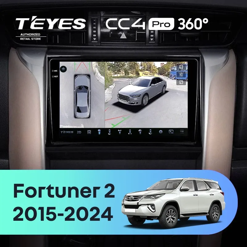 Штатная магнитола Teyes CC4 Pro 360 12/256 Toyota Fortuner 2 (2015-2024)