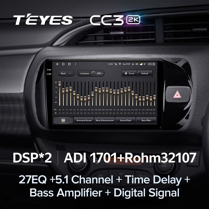 Штатная магнитола Teyes CC3 2K 6/128 Toyota Vitz III XP130 (2014-2019) Правый руль