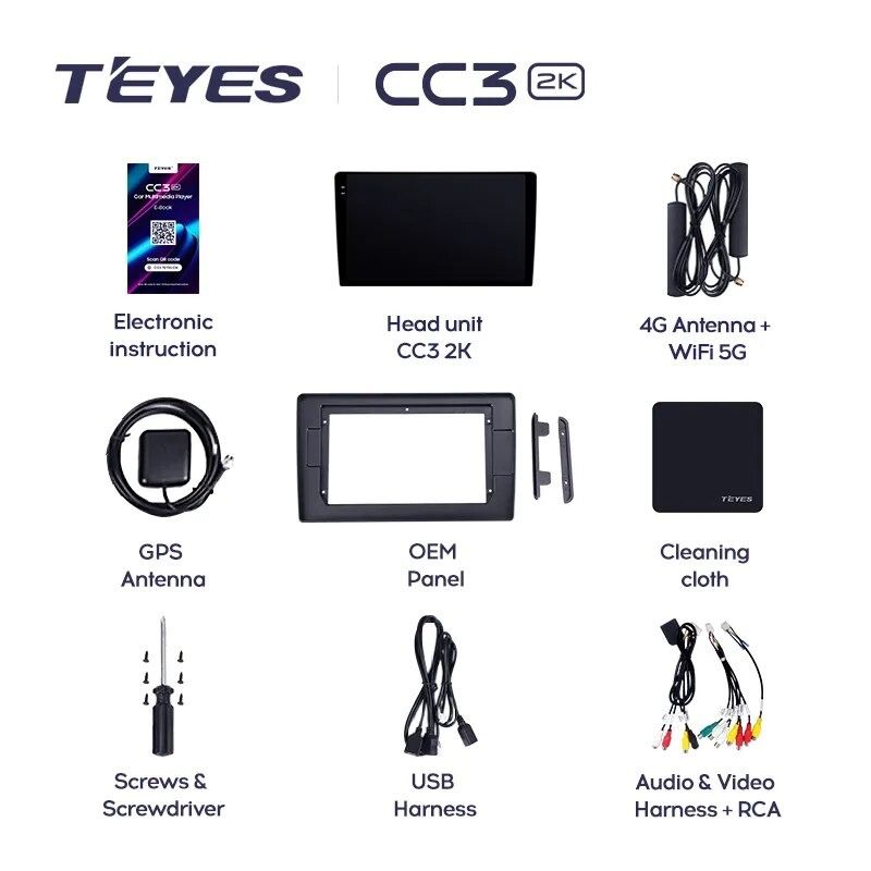 Штатная магнитола Teyes CC3 2K 4/32 Toyota Coaster (2013-2015)