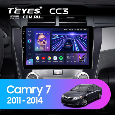 Штатная магнитола Teyes CC3 4/32 Toyota Camry 7 XV 50 55 (2011-2014) (черная) F2