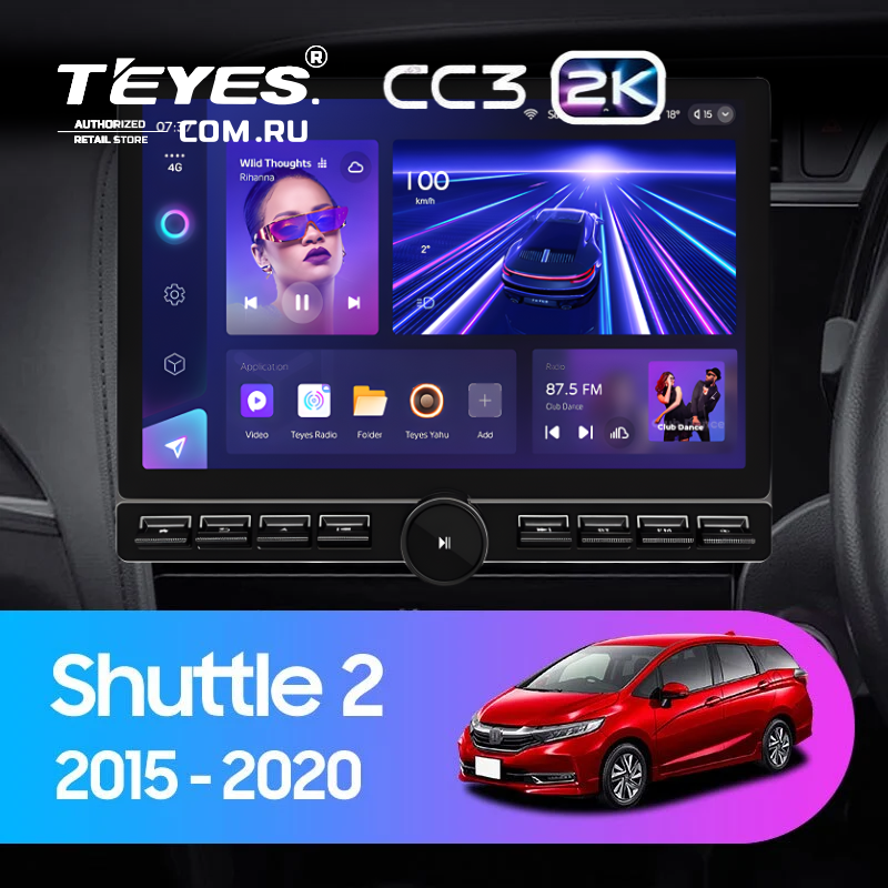 Штатная магнитола Teyes CC3 2K 6/128 Honda Shuttle 2 (2015-2020) Правый руль (13&quot; с кнопками)