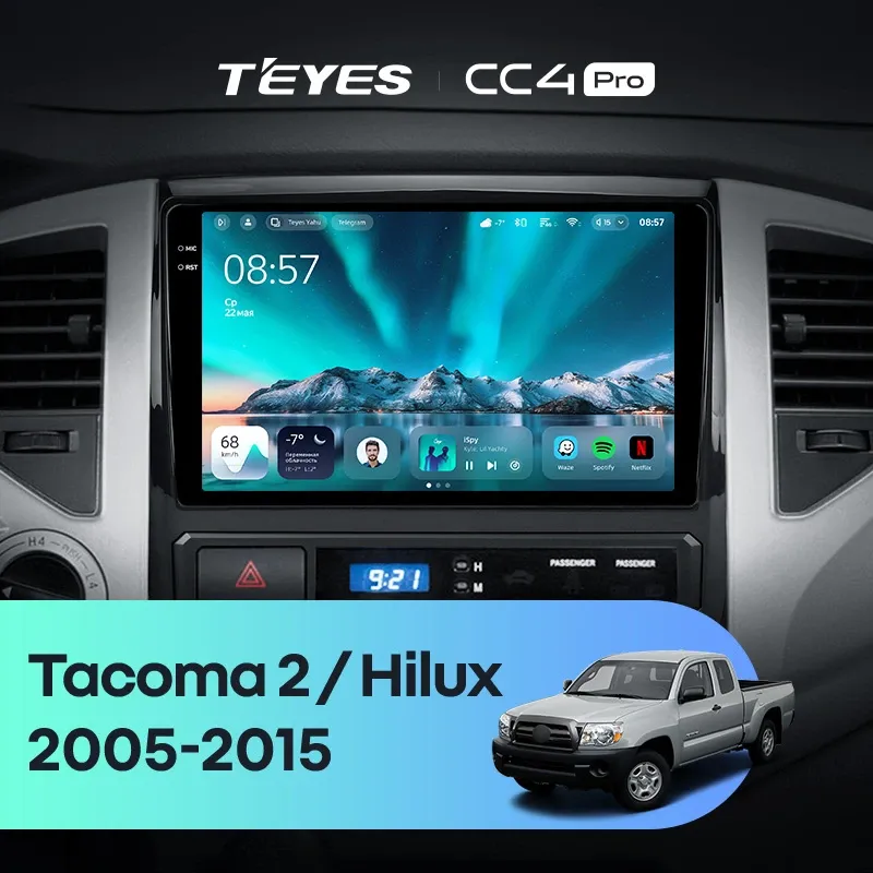 Штатная магнитола Teyes CC4 Pro 8/128 Toyota Tacoma 2 (2005-2015)
