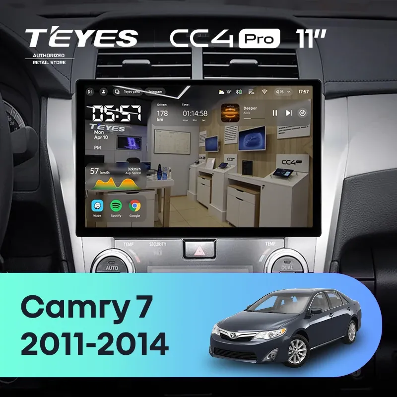 Штатная магнитола Teyes CC4 Pro 12/256 Toyota Camry 7 XV 50 55 (2011-2014) F4 (11")