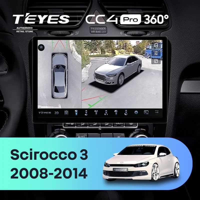 Штатная магнитола Teyes CC4 Pro 360 8/128 Volkswagen Scirocco (2008-2014) F1 (11")