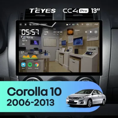 Штатная магнитола Teyes CC4 Pro 8/128 Toyota Corolla 10 E140 E150 (2006-2013) Тип-B (13")