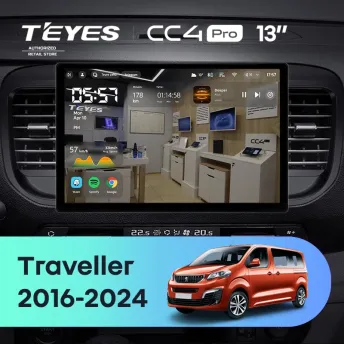 Штатная магнитола Teyes CC4 Pro 8/128 Peugeot Traveller (2016-2024) (13")