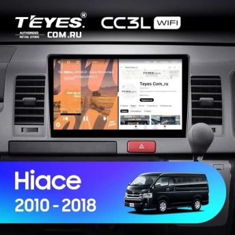 Штатная магнитола Teyes CC3L WiFi 2/32 Toyota Hiace H200 (2010-2018) Правый руль