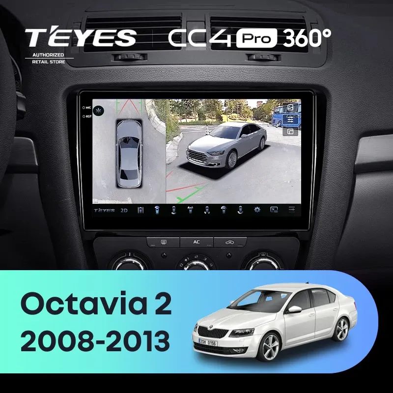 Штатная магнитола Teyes CC4 Pro 360 8/128 Skoda Octavia 2 A5 (2008-2013)