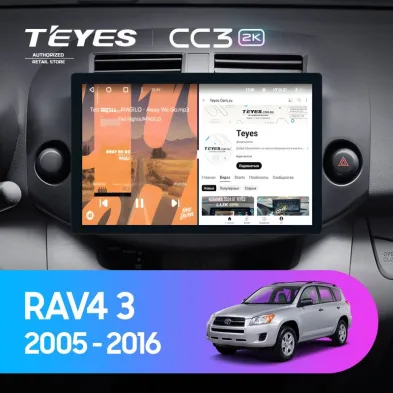 Штатная магнитола Teyes CC3 2K 4/32 Toyota RAV4 3 XA30 (2005-2016) F1 (11")