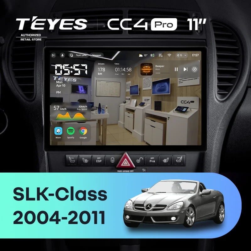 Штатная магнитола Teyes CC4 Pro 12/256 Mercedes-Benz SLK-Class R171 (2004-2011) (11")
