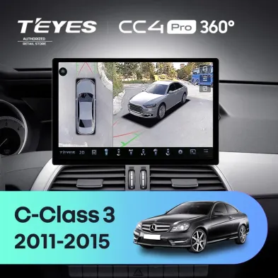Штатная магнитола Teyes CC4 Pro 360 12/256 Mercedes-Benz C-Class W204 C204 S204 (2011-2015) (11")
