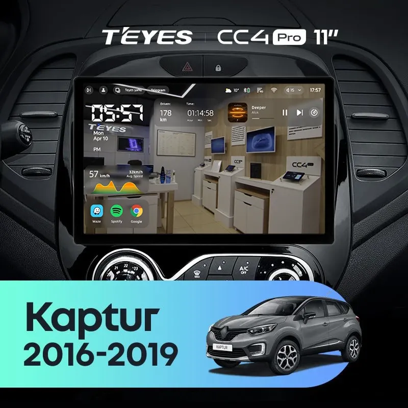 Штатная магнитола Teyes CC4 Pro 8/128 Renault Kaptur (2016-2019) F2 (11")