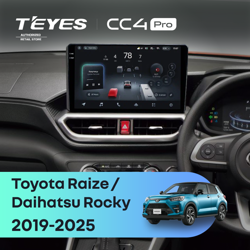Штатная магнитола Teyes CC4 Pro 12/256 Daihatsu Rocky (2019-2025) F2