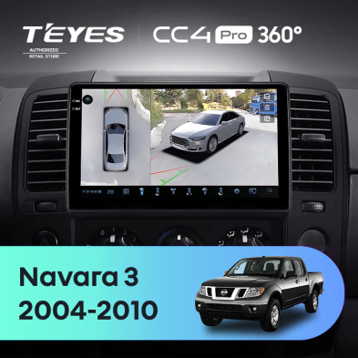 Штатная магнитола Teyes CC4 Pro 360 8/128 Nissan Navara 3 D40 (2004-2010) F2