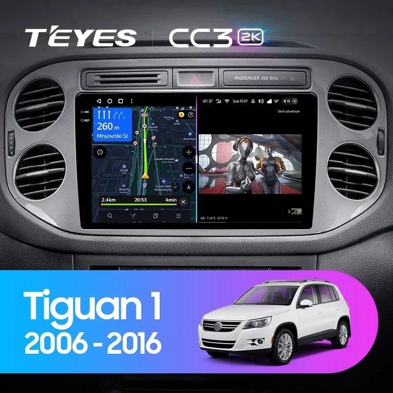 Штатная магнитола Teyes CC3 2K 360 6/128 Volkswagen Tiguan 1 NF (2006-2017) F2