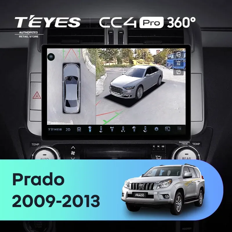 Штатная магнитола Teyes CC4 Pro 360 8/128 Toyota Land Cruiser Prado 150 (2009-2013) F1 Тип-A (13")