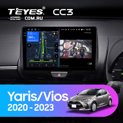 Штатная магнитола Teyes CC3 4/32 Toyota Vios (2020-2023) Правый руль
