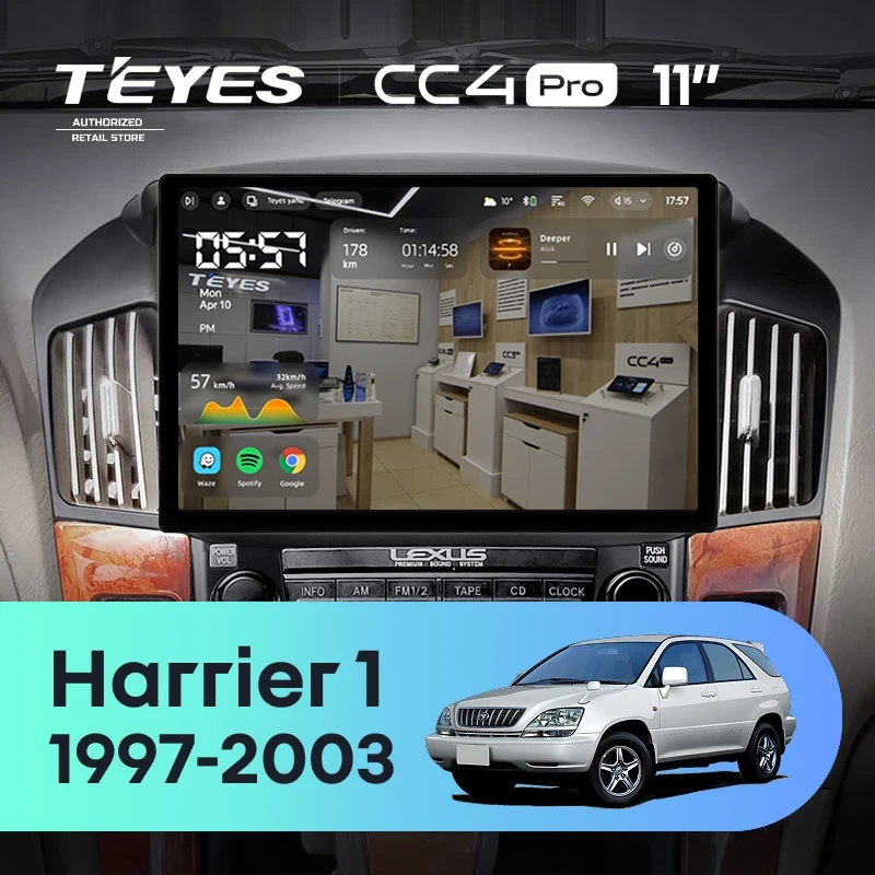 Штатная магнитола Teyes CC4 Pro 8/128 Toyota Harrier 1 (XU10) (1997-2003) F1 (11")