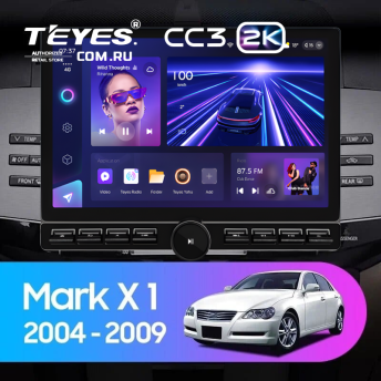 Штатная магнитола Teyes CC3 2K 6/128 Toyota Mark X X120 (2004-2009) Правый руль (13&quot; с кнопками)