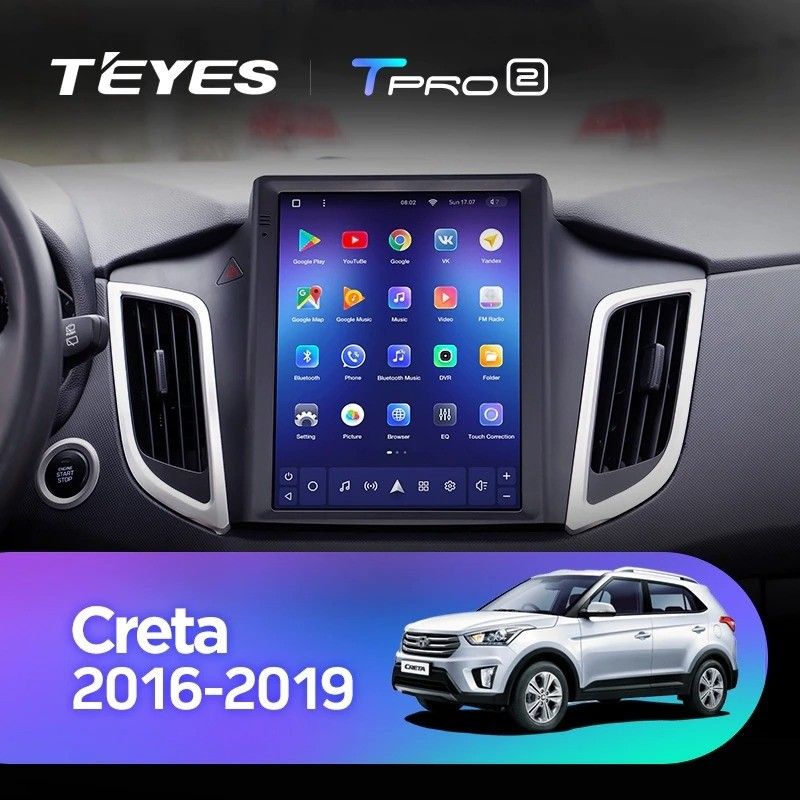 Штатная магнитола Tesla style Teyes TPRO 2 4/32 Hyundai Creta (2015-2019)