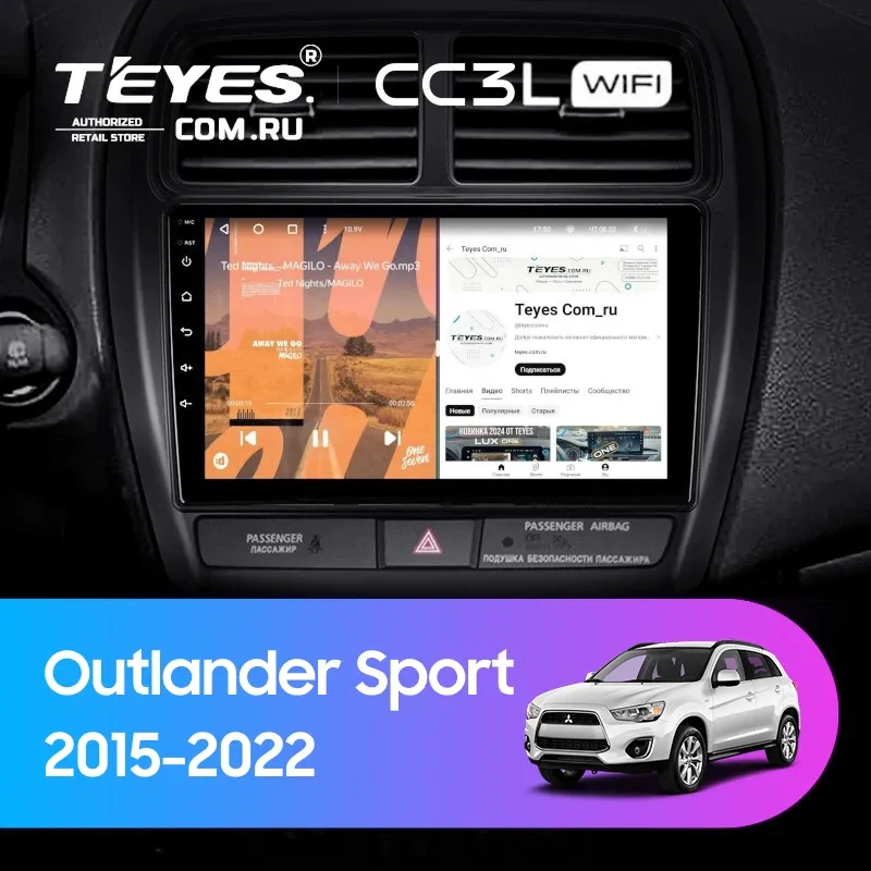 Штатная магнитола Teyes CC3L WiFi 2/32 Mitsubishi Outlander Sport (2015-2022) Тип-B