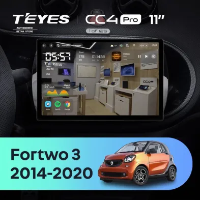 Штатная магнитола Teyes CC4 Pro 12/256 Mercedes-Benz Smart Fortwo 3 C453 A453 W453 (2014-2020) (11")