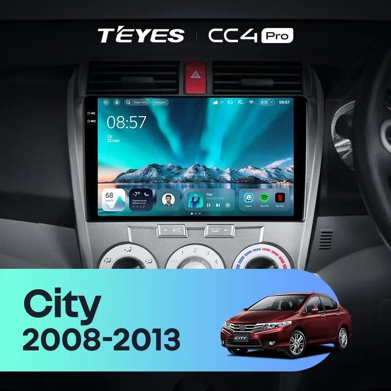 Штатная магнитола Teyes CC4 Pro 12/256 Honda City (2008-2013)