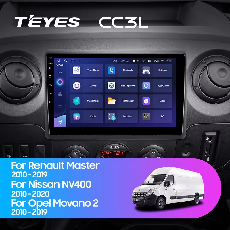 Штатная магнитола Teyes CC3L 4/32 Opel Movano 2 (2010-2019) F2