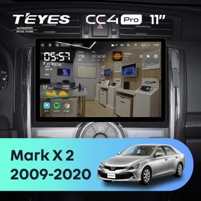 Штатная магнитола Teyes CC4 Pro 12/256 Toyota Mark X 2 X130 (2009-2020) (11")