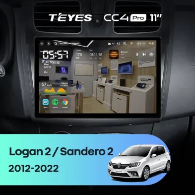 Штатная магнитола Teyes CC4 Pro 8/128 Renault Logan 2 (2012-2022) F1 (11")