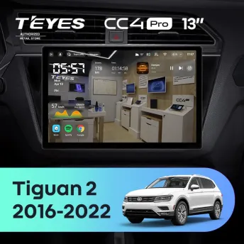 Штатная магнитола Teyes CC4 Pro 8/128 Volkswagen Tiguan 2 (2016-2022) Тип-B (13")