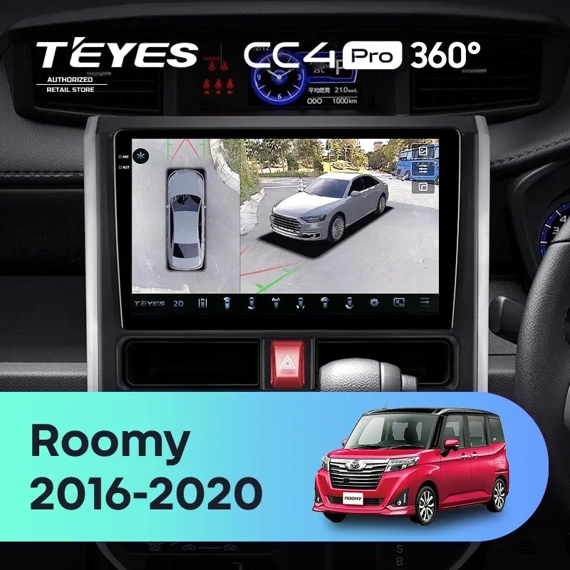Штатная магнитола Teyes CC4 Pro 360 12/256 Toyota Roomy (2016-2020 ) Правый руль