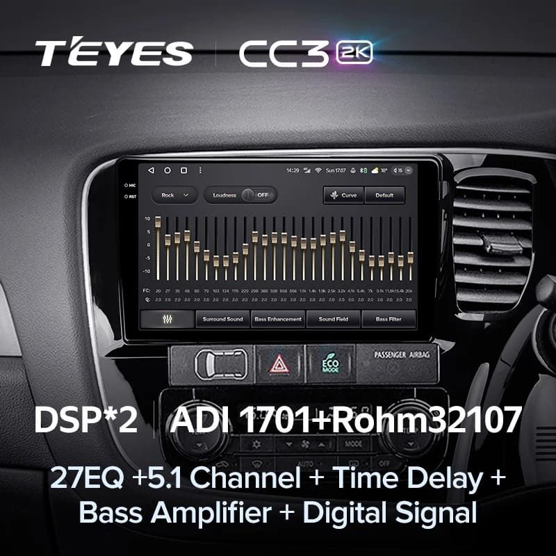 Штатная магнитола Teyes CC3 2K 360 6/128 Mitsubishi Outlander 3 GF0W GG0W (2012-2018) Тип-B Правый руль