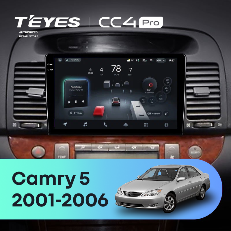 Штатная магнитола Teyes CC4 Pro 12/256 Toyota Camry 5 XV 30 (2001-2006) Тип-A
