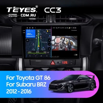 Штатная магнитола Teyes CC3 4/32 Toyota GT 86 (2012-2016) Правый руль