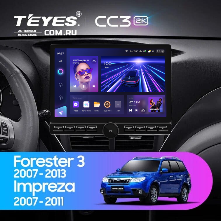 Штатная магнитола Teyes CC3 2K 6/128 Subaru Impreza GH GE (2007-2013) (13" с кнопками)