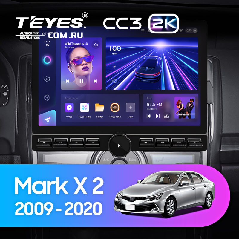 Штатная магнитола Teyes CC3 2K 6/128 Toyota Mark X 2 X130 (2009-2020) (13" с кнопками)