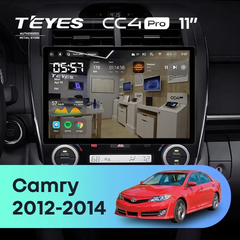 Штатная магнитола Teyes CC4 Pro 12/256 Toyota Camry 7 XV 50 55 (2012-2014) Америка (11")