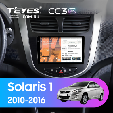 Штатная магнитола Teyes CC3 2K 4/64 Hyundai Solaris 1 (2010-2016) F4 (черно-серый)