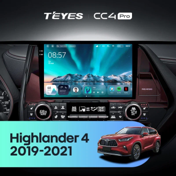 Штатная магнитола Teyes CC4 Pro 8/128 Toyota Highlander 4 XU70 (2019-2021)