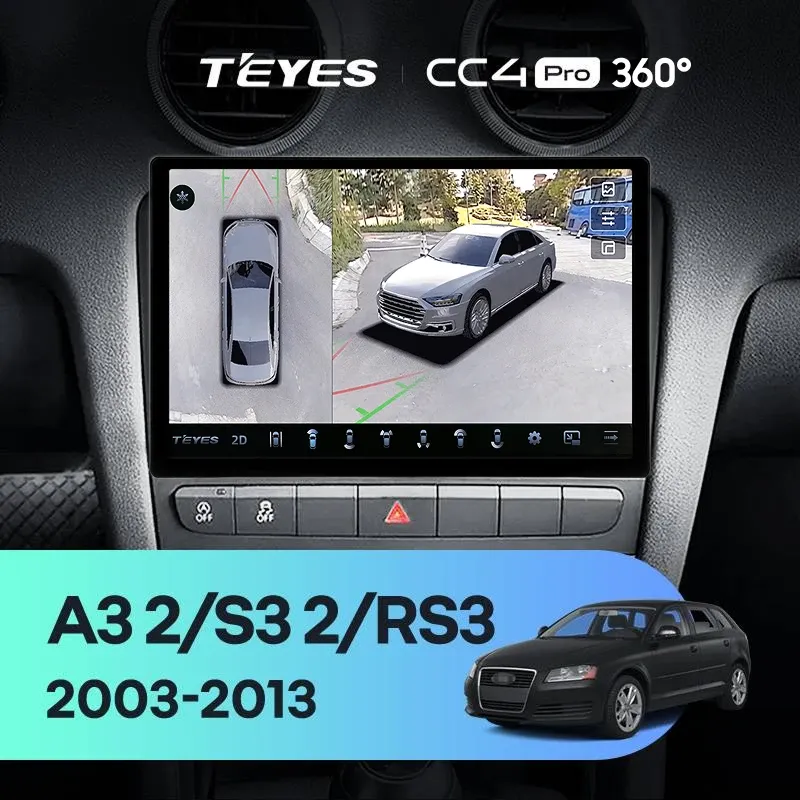 Штатная магнитола Teyes CC4 Pro 360 12/256 Audi A3 2 8P (2003-2013) (11")