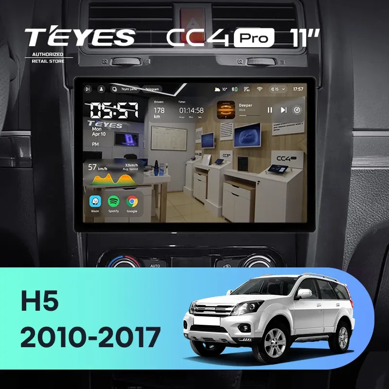 Штатная магнитола Teyes CC4 Pro 12/256 Great Wall Hover H5 (2010-2017) (11")